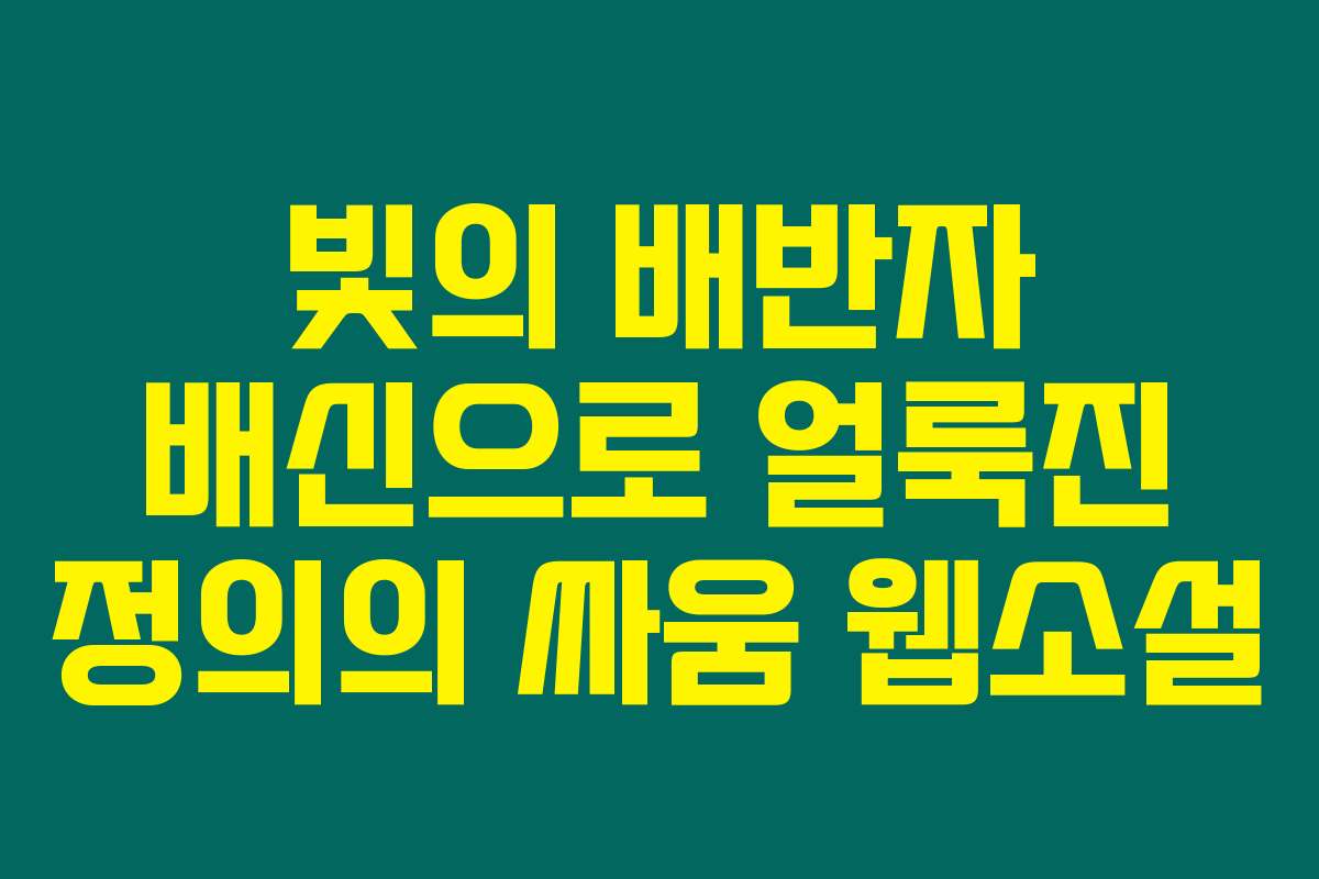 빛의 배반자 배신으로 얼룩진 정의의 싸움  웹소설