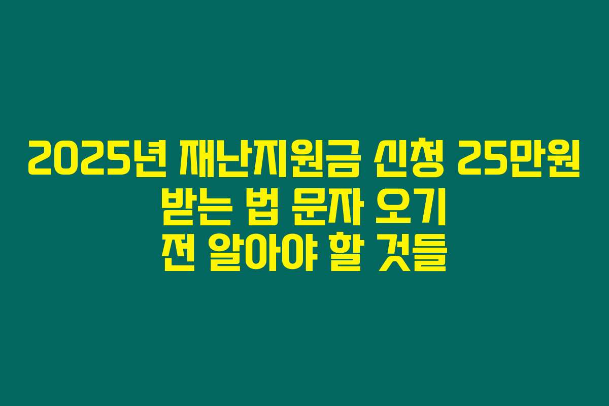 2025년 재난지원금 신청 25만원 받는 법 문자 오기 전 알아야 할 것들