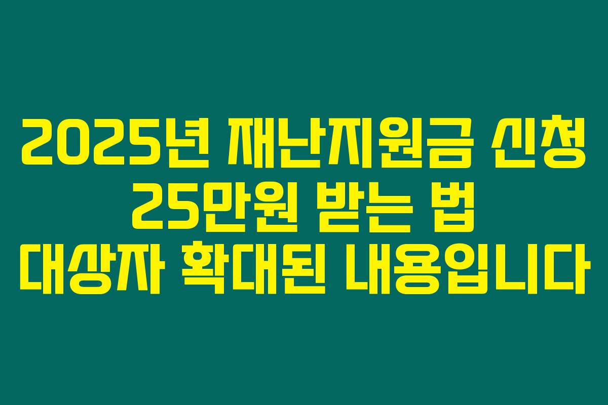 2025년 재난지원금 신청 25만원 받는 법 대상자 확대된 내용입니다
