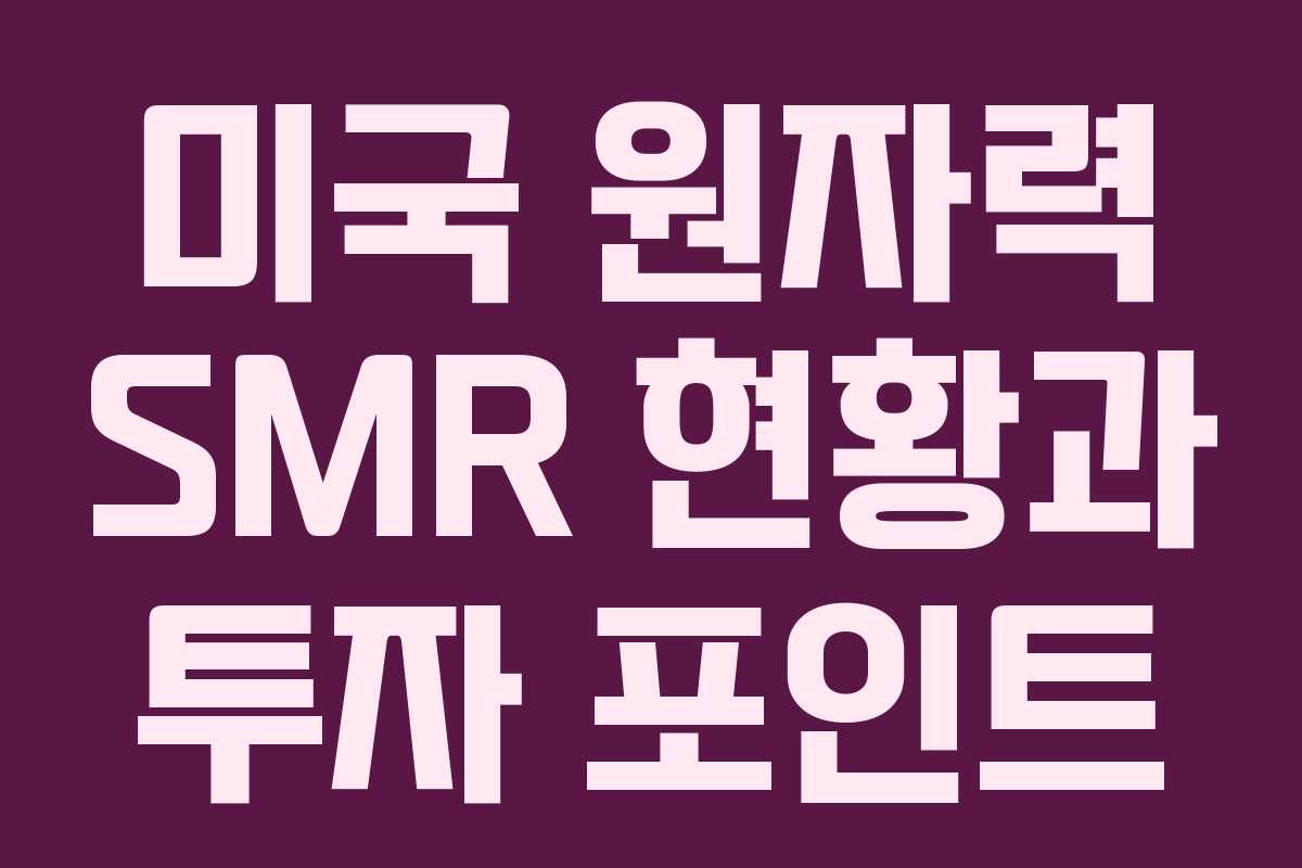 미국 원자력 SMR 현황과 투자 포인트