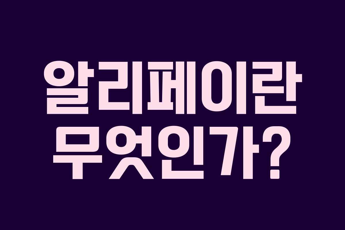 알리페이란 무엇인가?