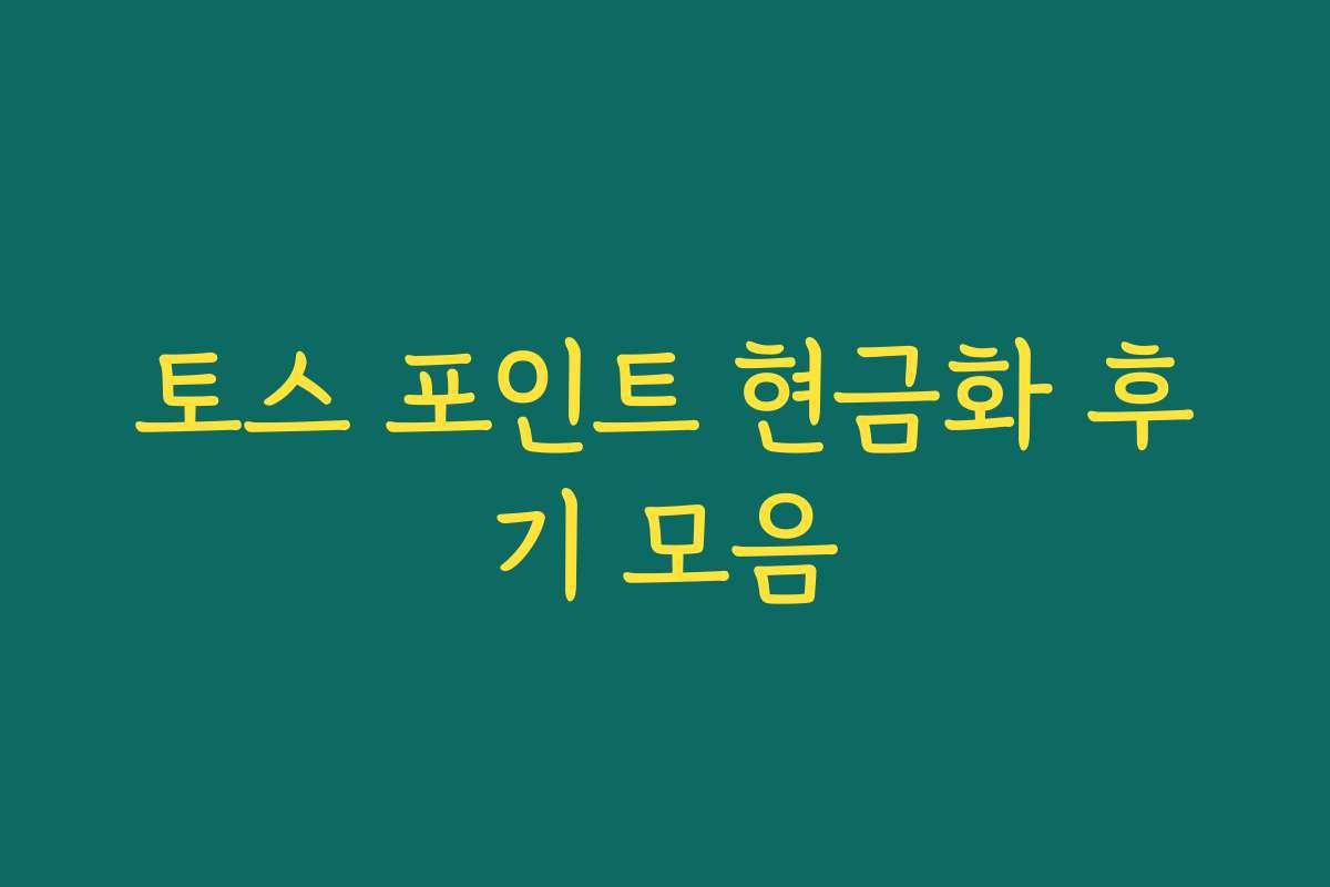 토스 포인트 현금화 후기 모음 토스 포인트 현금화 후기 모음
