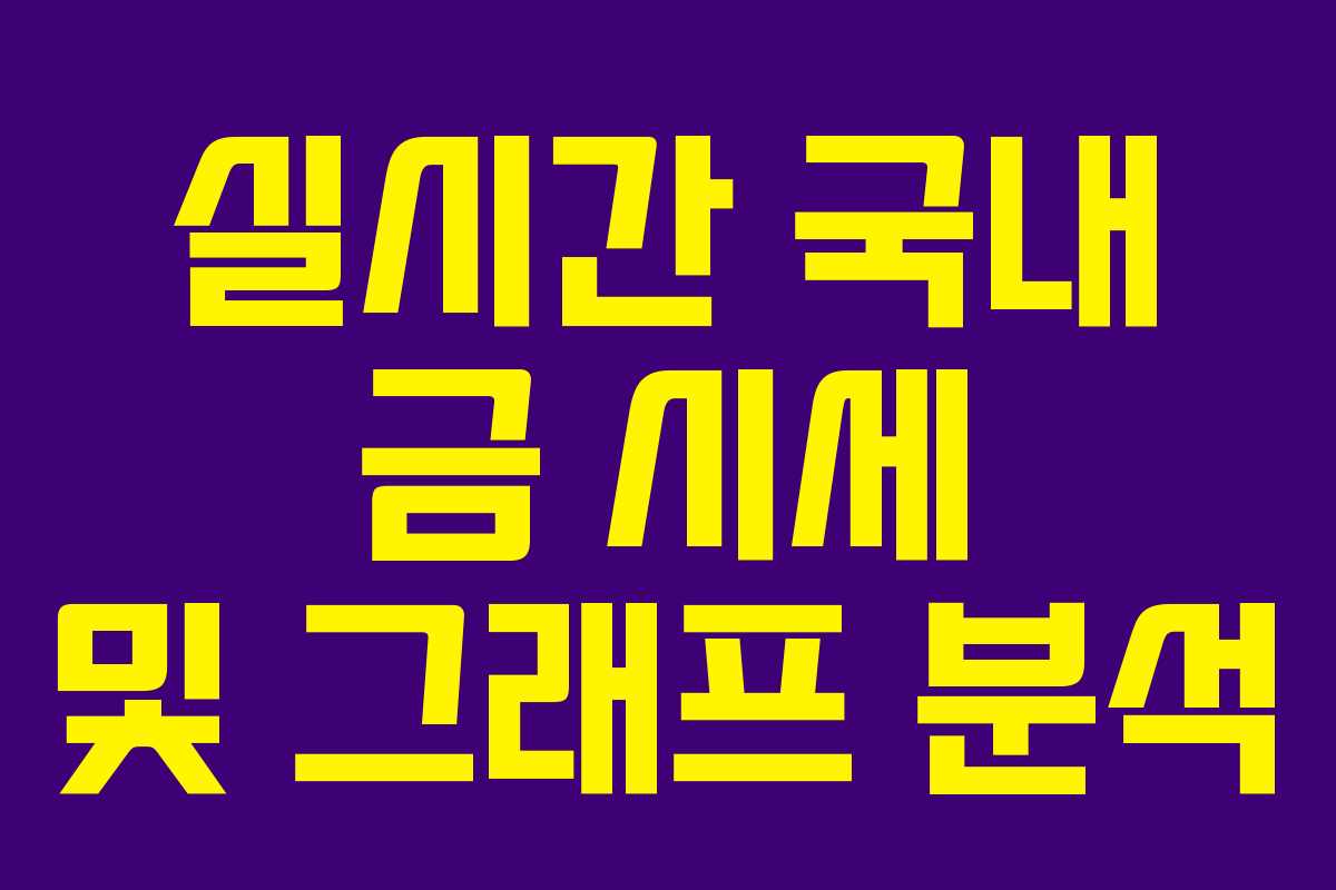 실시간 국내 금 시세 및 그래프 분석
