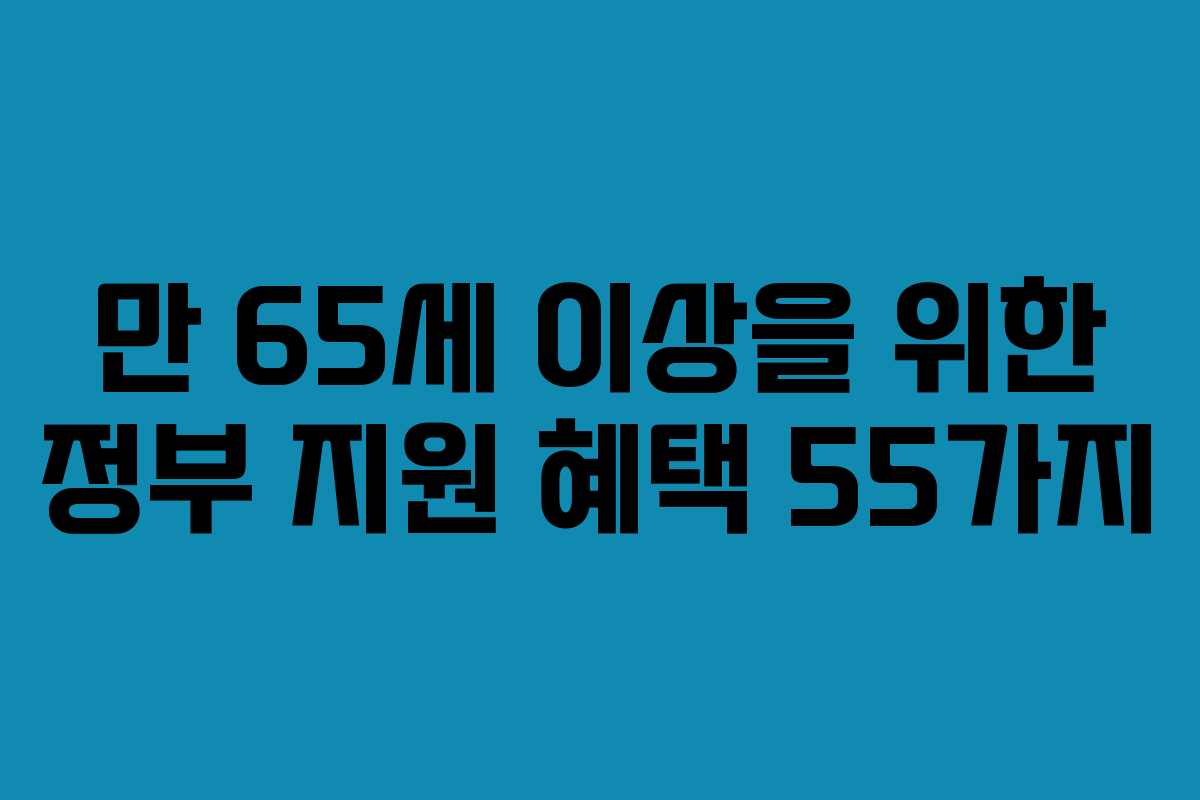 만 65세 이상을 위한 정부 지원 혜택 55가지 만 65세 이상을 위한 정부 지원 혜택 55가지