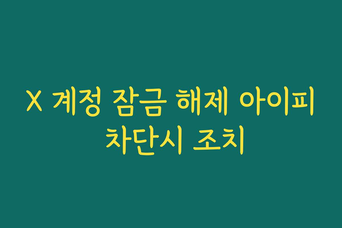 X 계정 잠금 해제 아이피 차단시 조치