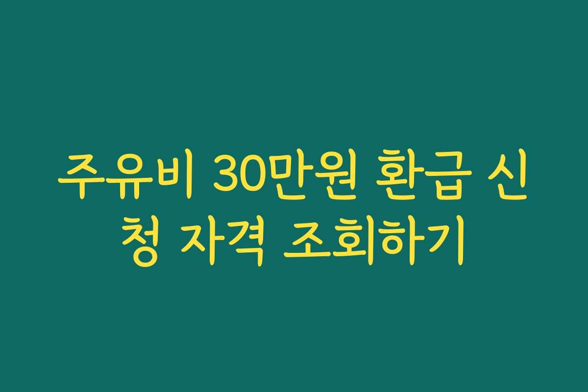 주유비 30만원 환급 신청 자격 조회하기