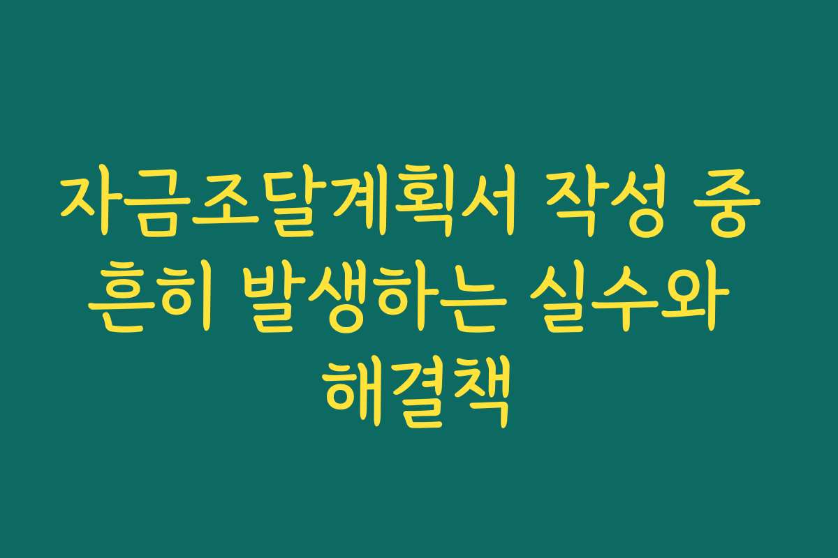 자금조달계획서 작성 중 흔히 발생하는 실수와 해결책