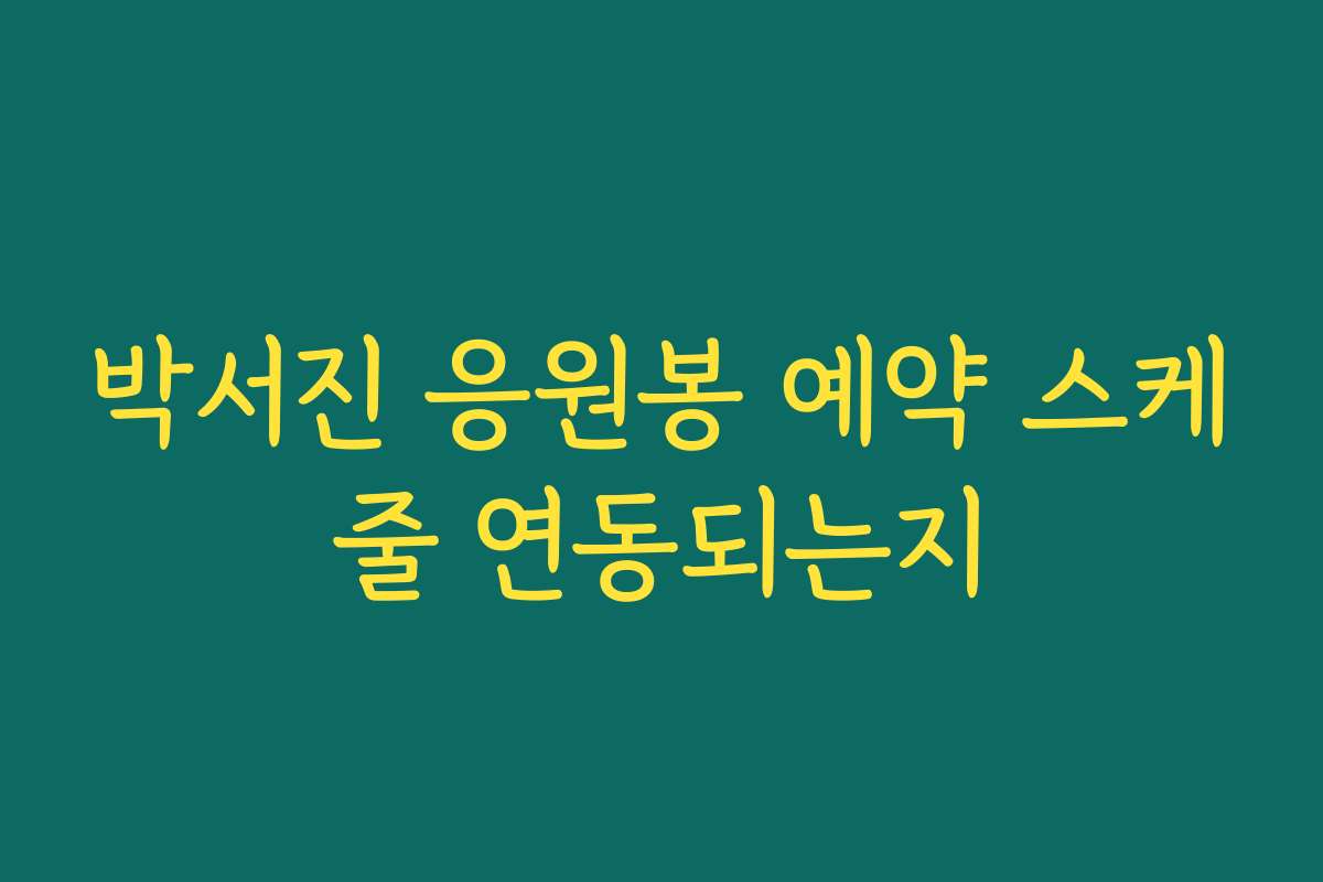 박서진 응원봉 예약 스케줄 연동되는지