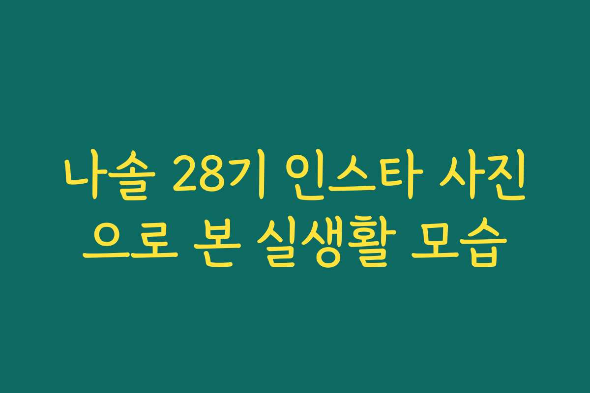 나솔 28기 인스타 사진으로 본 실생활 모습 나솔 28기 인스타 사진으로 본 실생활 모습