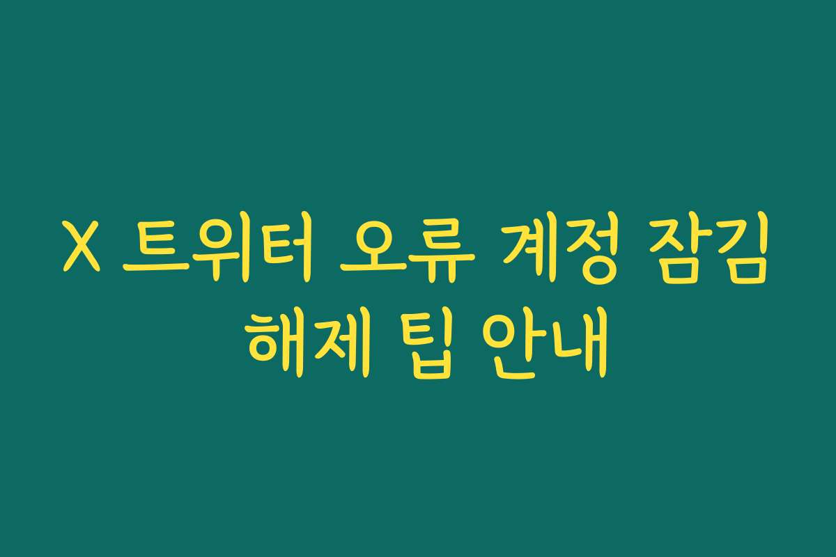 X 트위터 오류 계정 잠김 해제 팁 안내