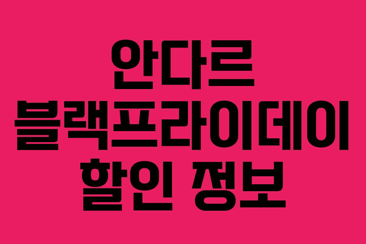 안다르 블랙프라이데이 할인 정보 안다르 블랙프라이데이 할인 정보