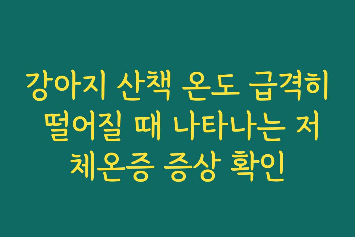 강아지 산책 온도 급격히 떨어질 때 나타나는 저체온증 증상 확인