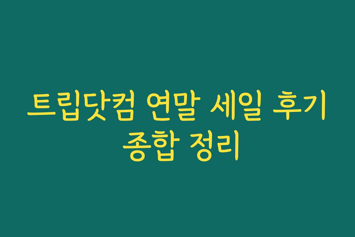 트립닷컴 연말 세일 후기 종합 정리