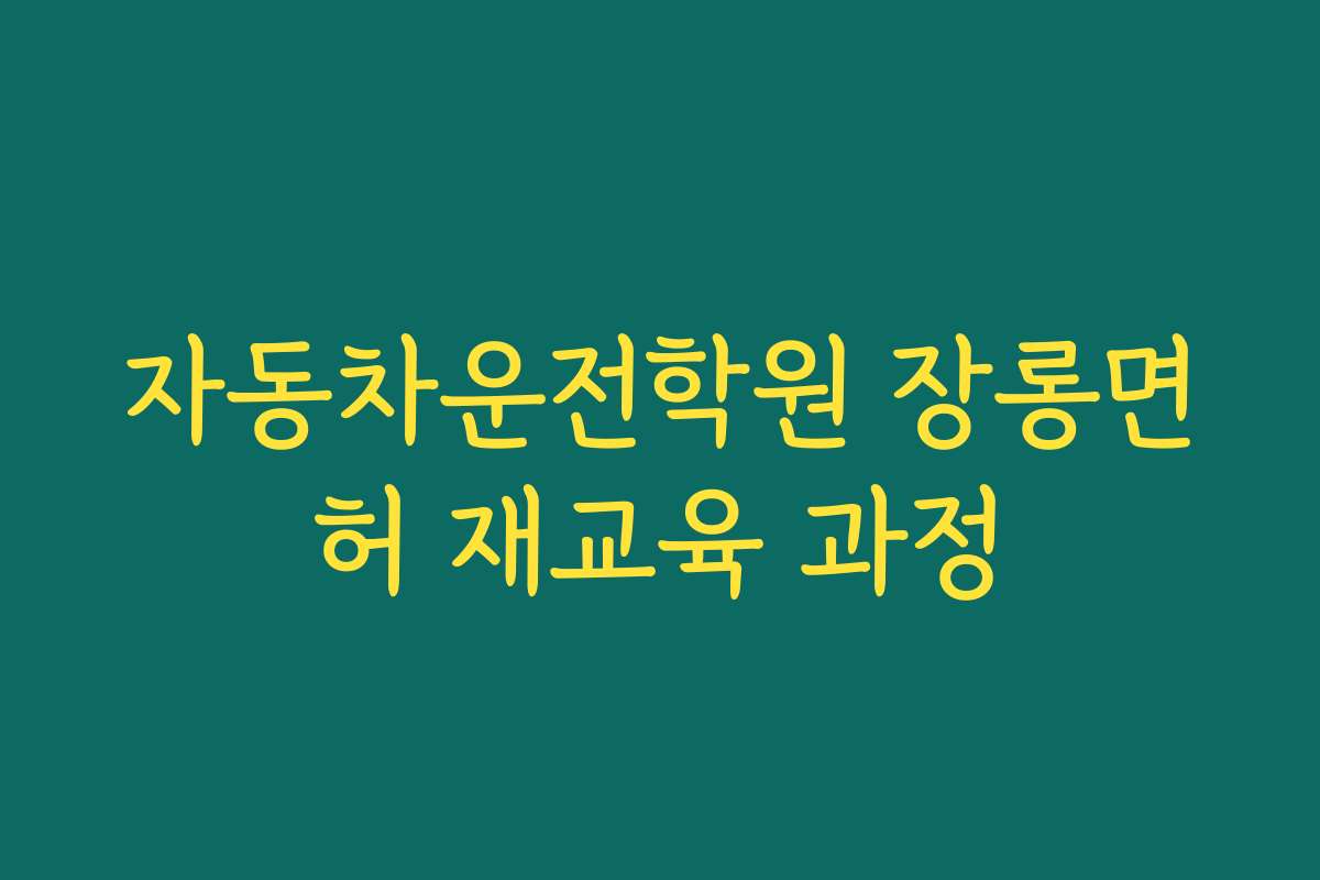 자동차운전학원 장롱면허 재교육 과정