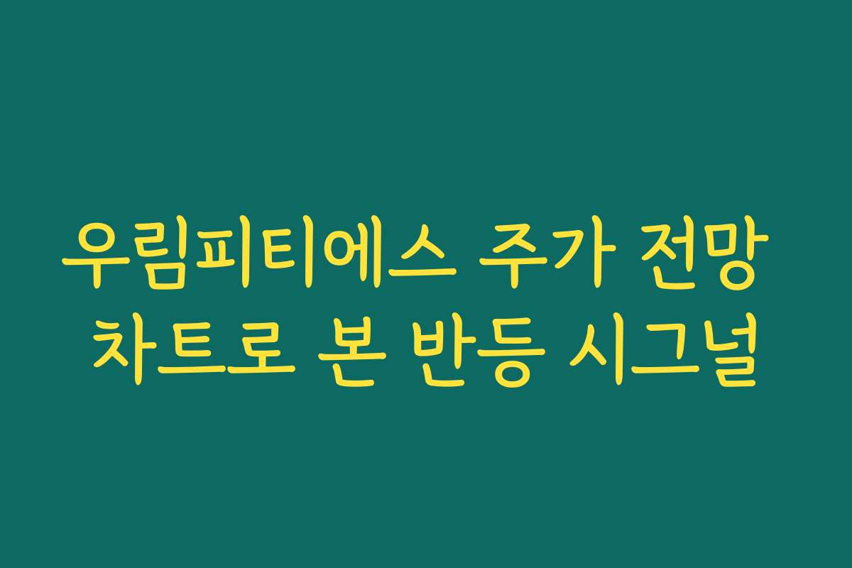 우림피티에스 주가 전망 차트로 본 반등 시그널