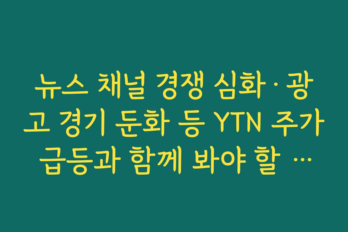 뉴스 채널 경쟁 심화·광고 경기 둔화 등 YTN 주가 급등과 함께 봐야 할 리스크 요인