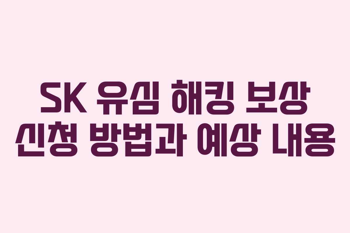SK 유심 해킹 보상 신청 방법과 예상 내용