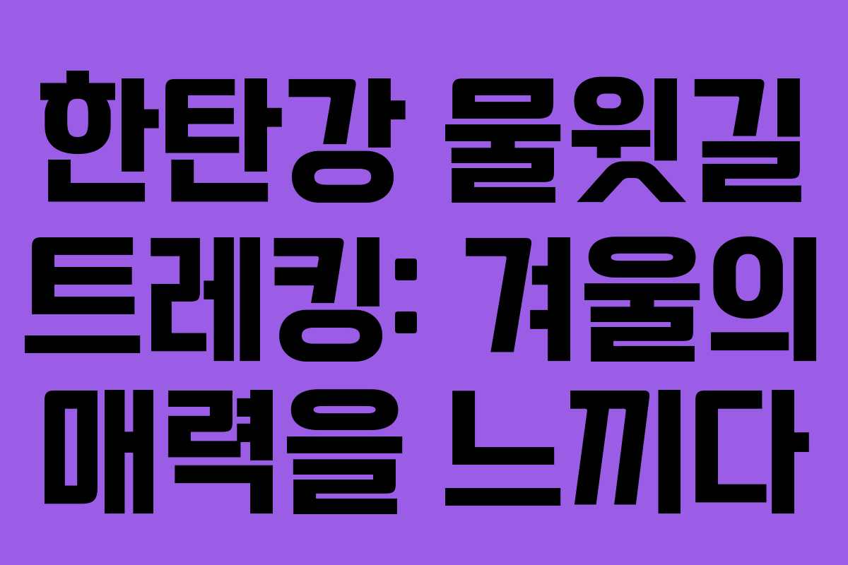 한탄강 물윗길 트레킹: 겨울의 매력을 느끼다
