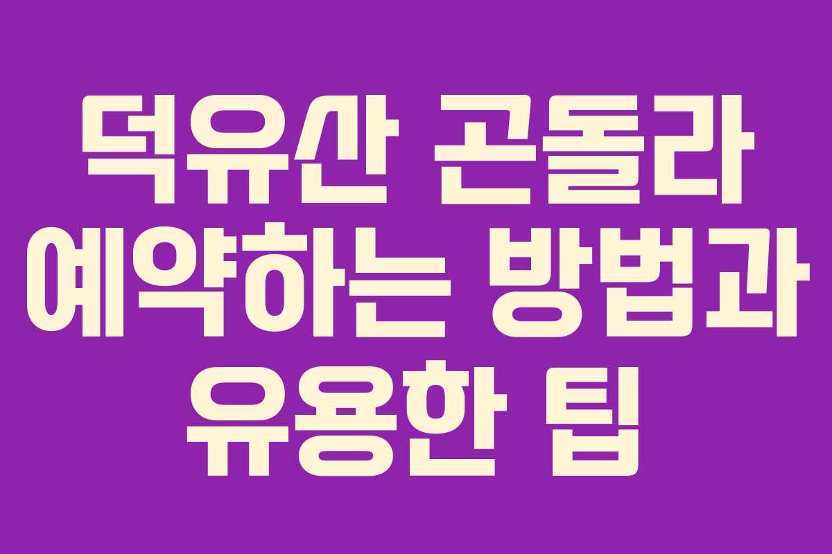 덕유산 곤돌라 예약하는 방법과 유용한 팁