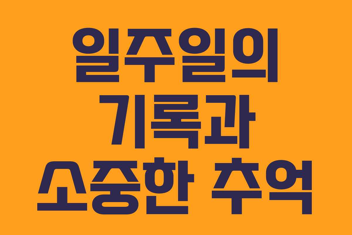 일주일의 기록과 소중한 추억