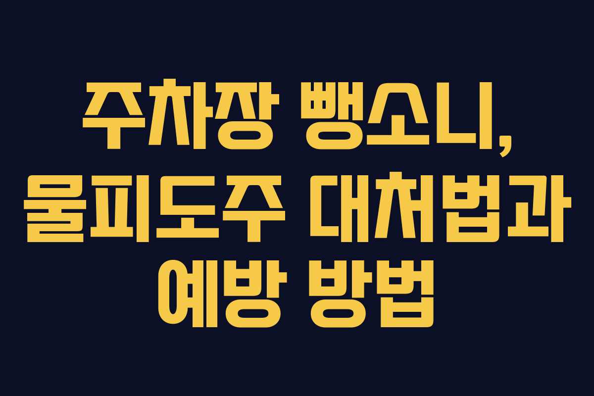 주차장 뺑소니, 물피도주 대처법과 예방 방법