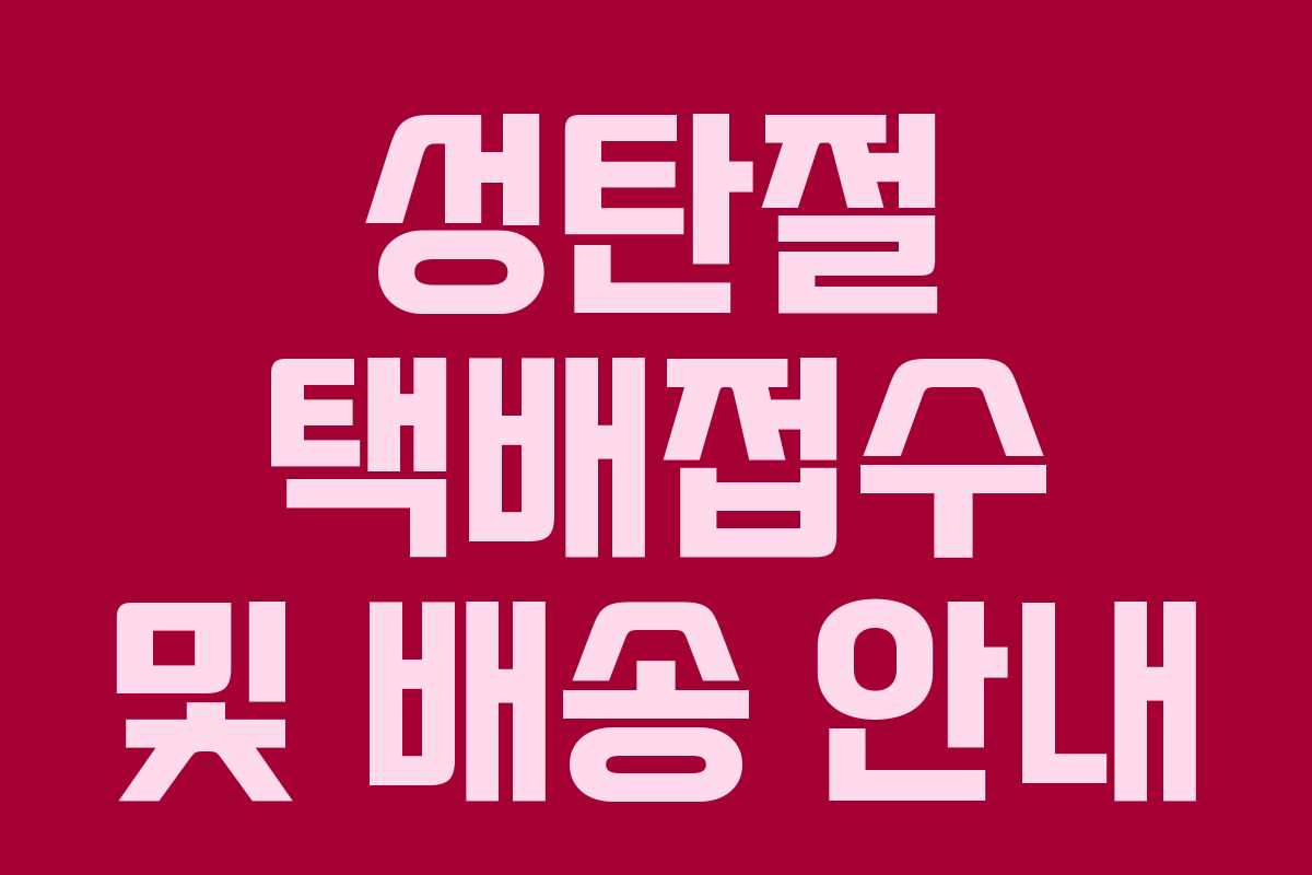 성탄절 택배접수 및 배송 안내