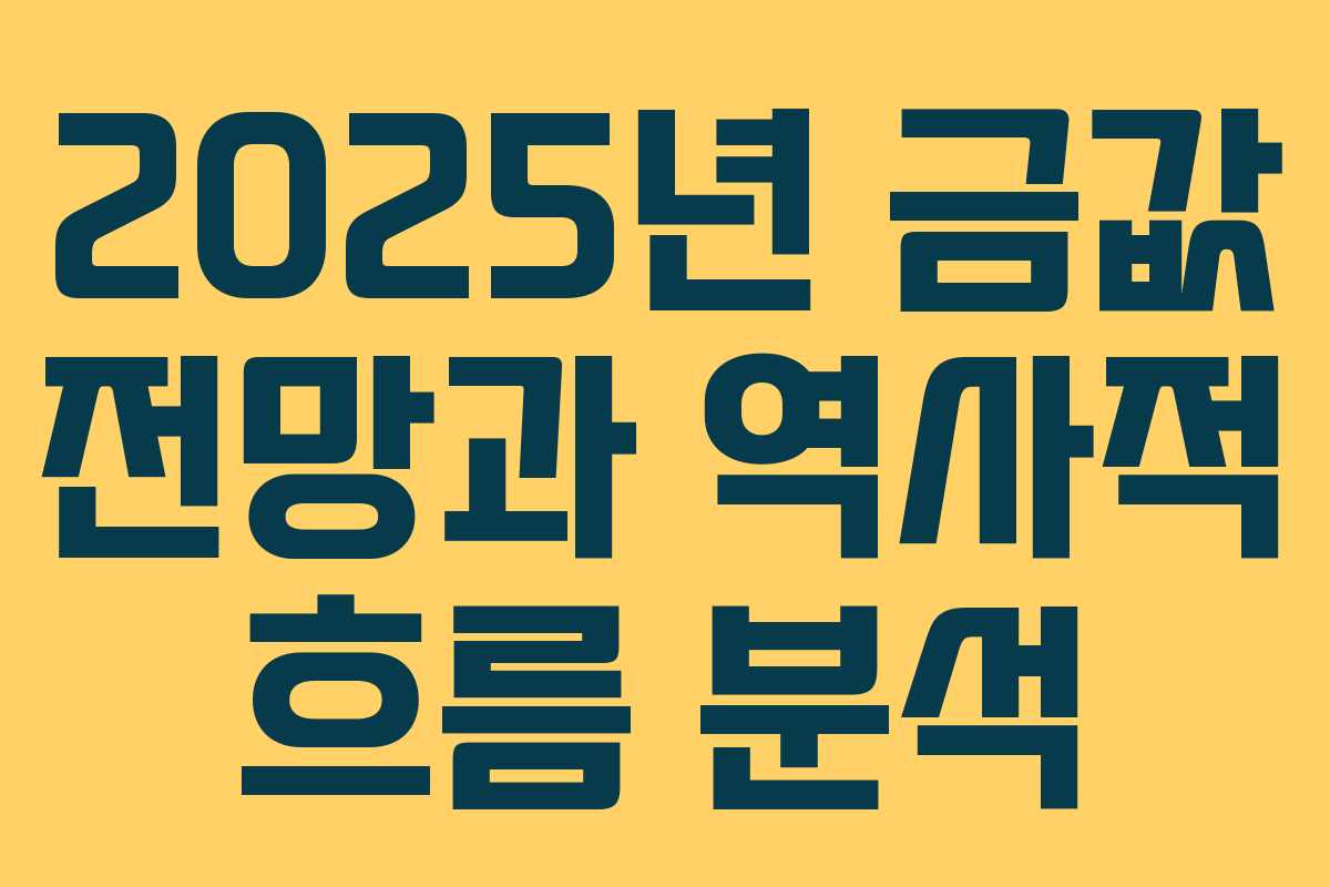 2025년 금값 전망과 역사적 흐름 분석