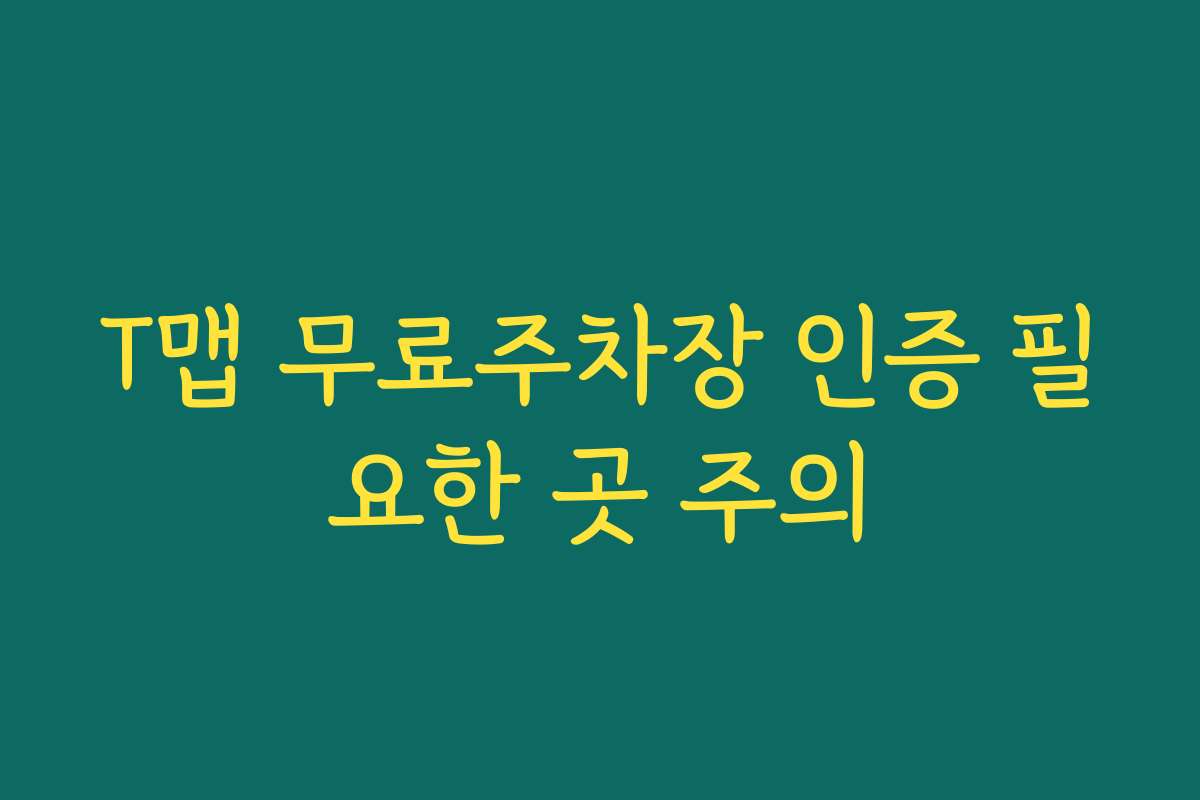 T맵 무료주차장 인증 필요한 곳 주의