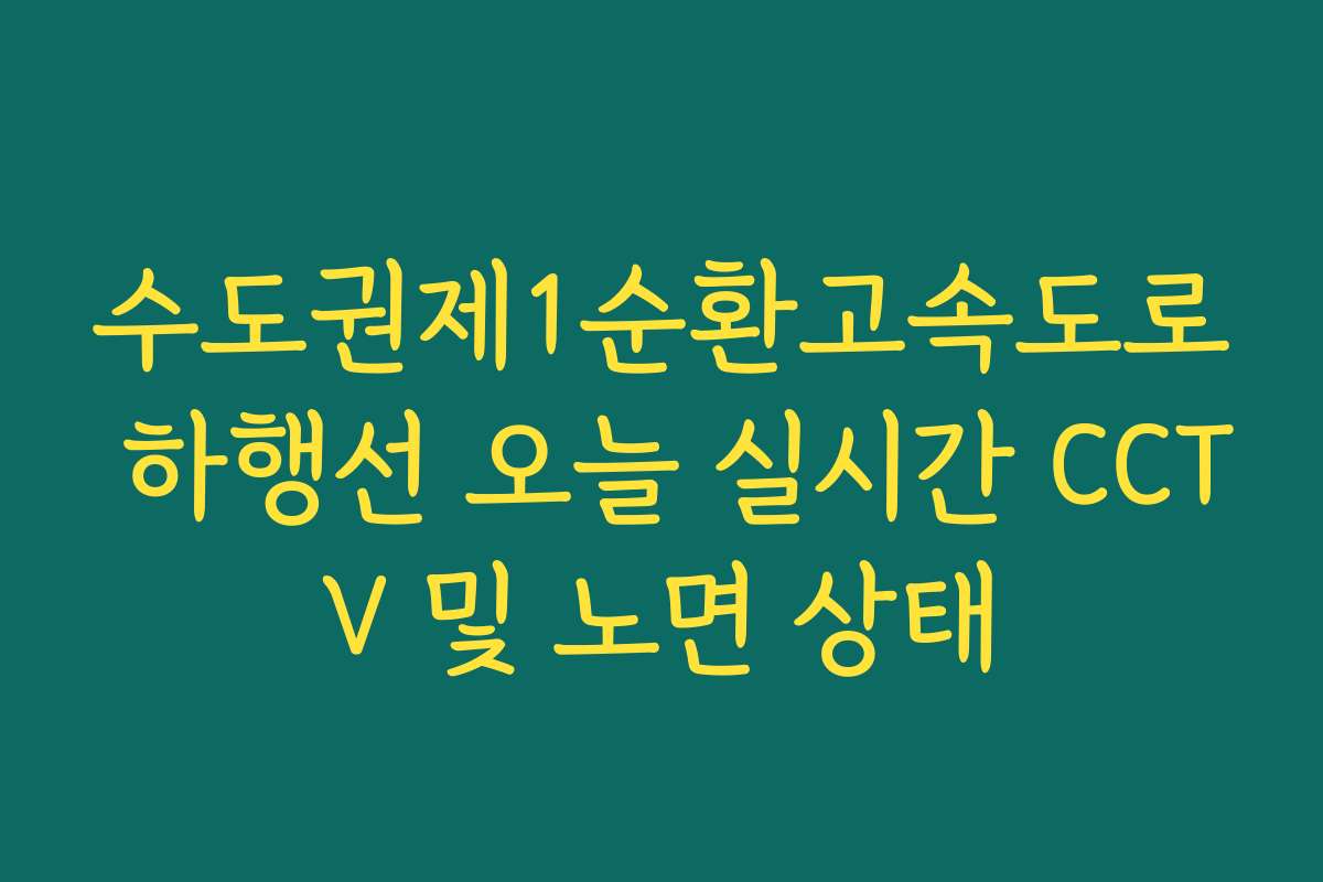 수도권제1순환고속도로 하행선 오늘 실시간 CCTV 및 노면 상태