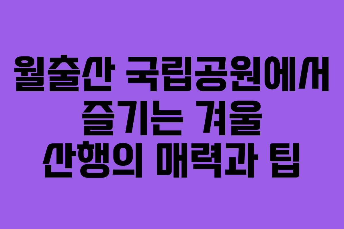 월출산 국립공원에서 즐기는 겨울 산행의 매력과 팁
