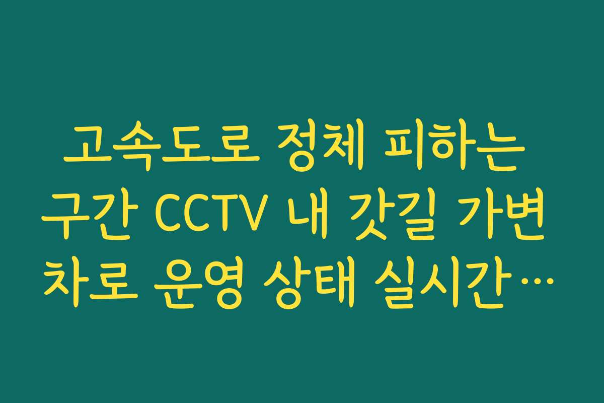 고속도로 정체 피하는 구간 CCTV 내 갓길 가변 차로 운영 상태 실시간 확인