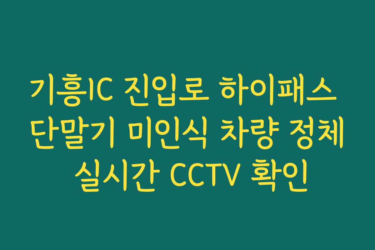 기흥IC 진입로 하이패스 단말기 미인식 차량 정체 실시간 CCTV 확인