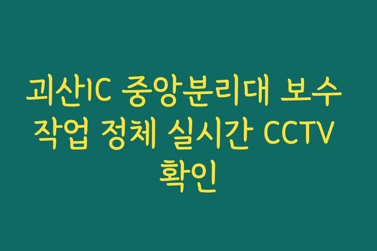 괴산IC 중앙분리대 보수 작업 정체 실시간 CCTV 확인