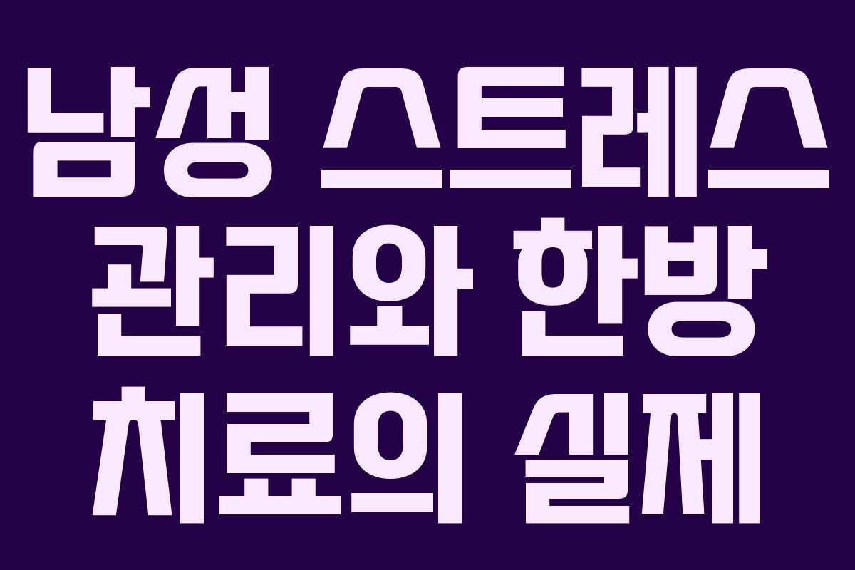 남성 스트레스 관리와 한방 치료의 실제