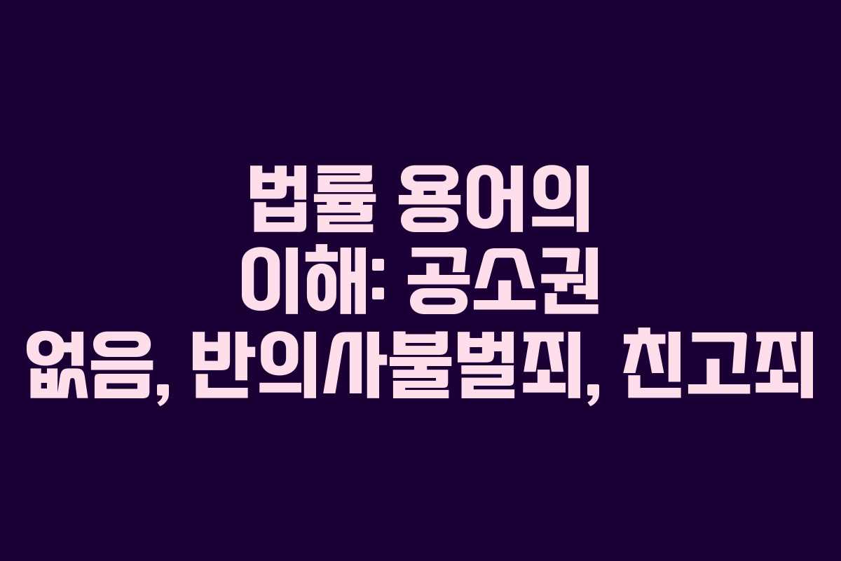 법률 용어의 이해: 공소권 없음, 반의사불벌죄, 친고죄
