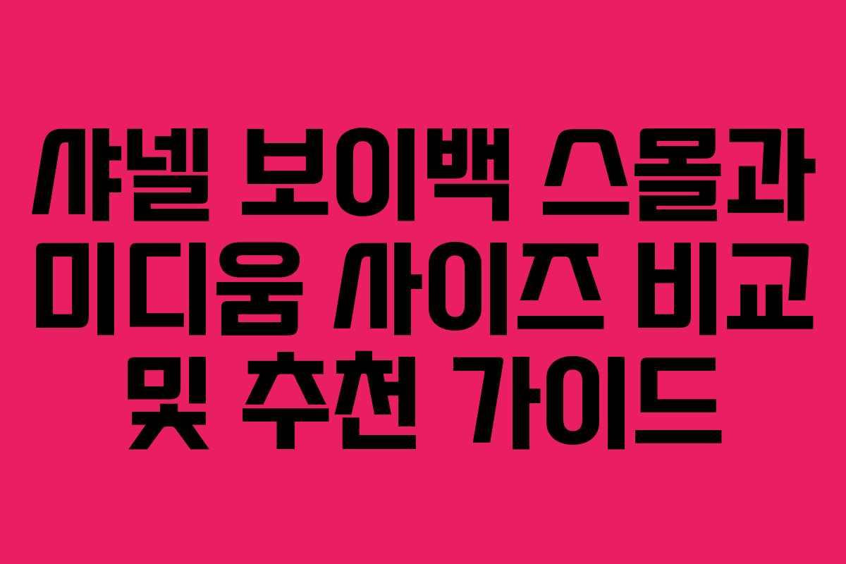 샤넬 보이백 스몰과 미디움 사이즈 비교 및 추천 가이드