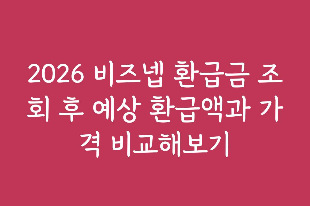 2026 비즈넵 환급금 조회 후 예상 환급액과 가격 비교해보기