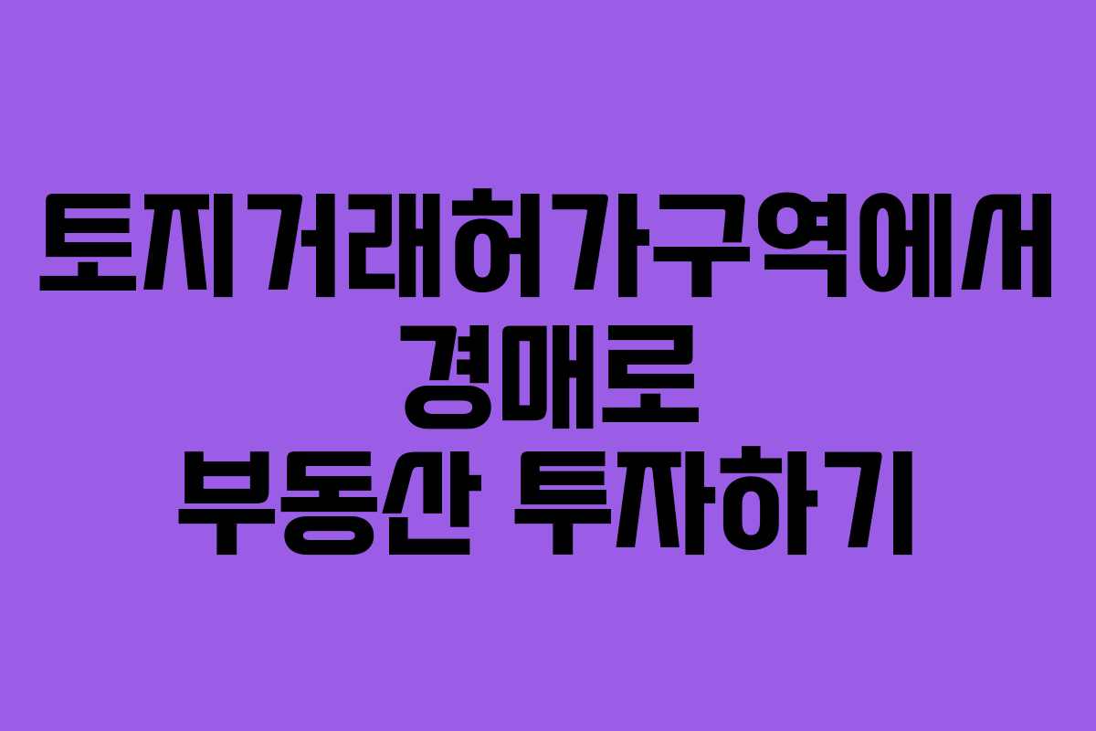 토지거래허가구역에서-경매로-부동산-투자하기