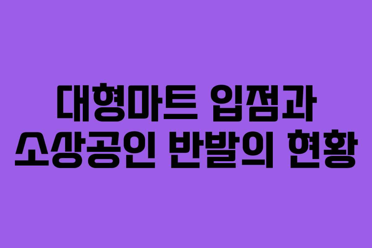 대형마트 입점과 소상공인 반발의 현황