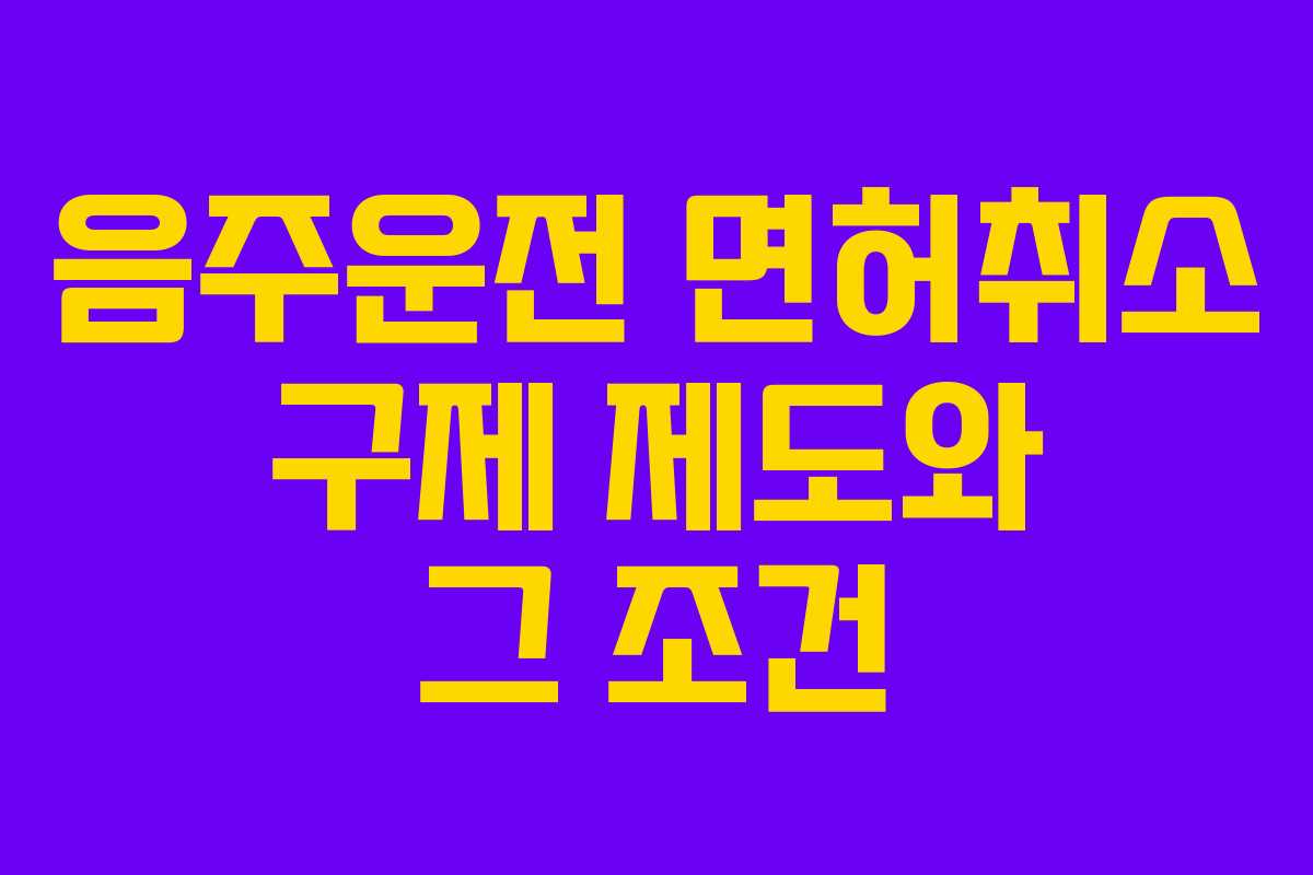 음주운전 면허취소 구제 제도와 그 조건