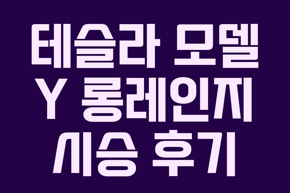 테슬라 모델 Y 롱레인지 시승 후기