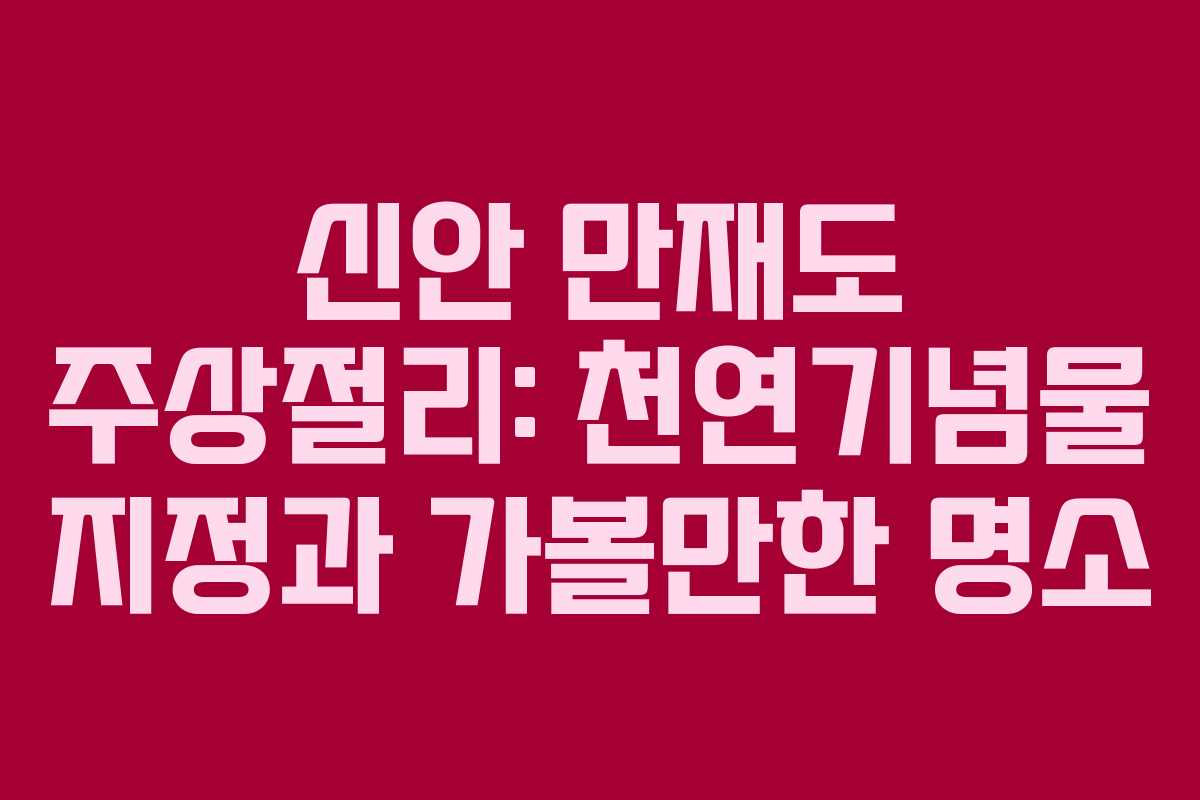 신안 만재도 주상절리: 천연기념물 지정과 가볼만한 명소