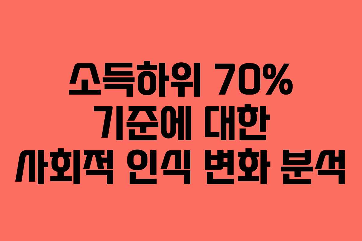 소득하위 70% 기준에 대한 사회적 인식 변화 분석