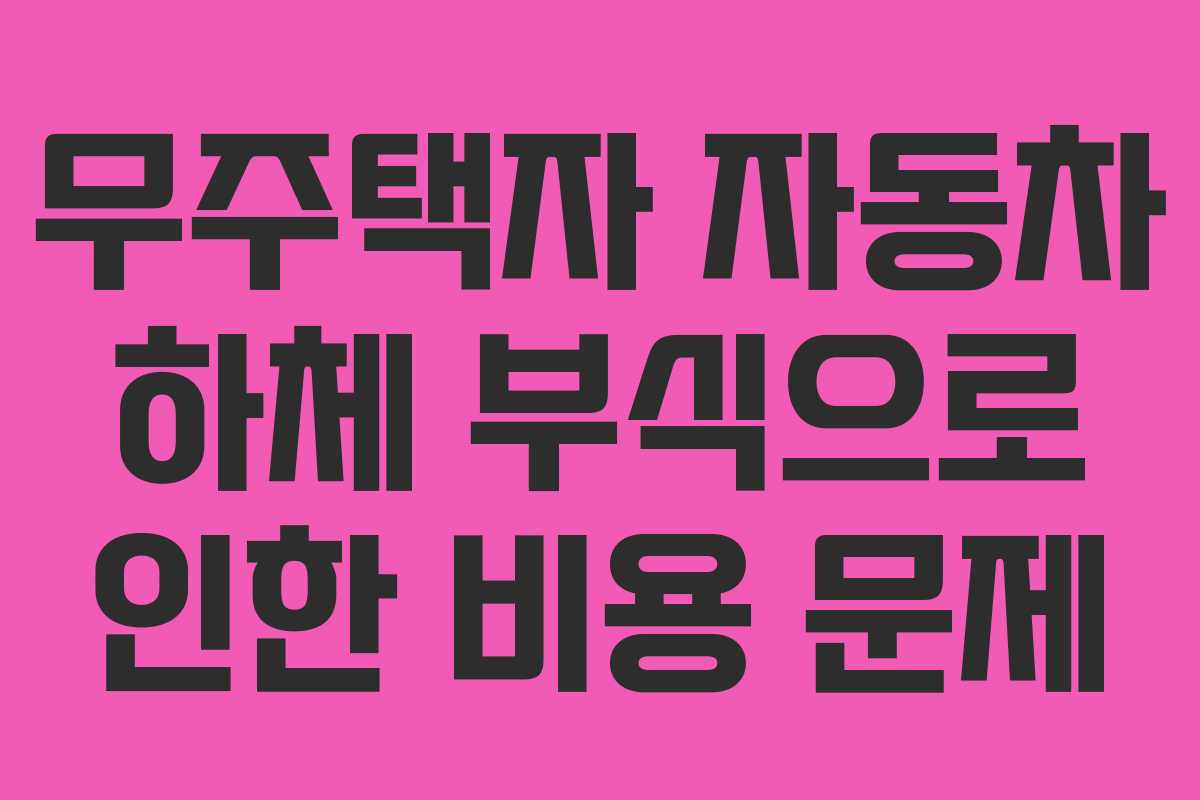 무주택자 자동차 하체 부식으로 인한 비용 문제