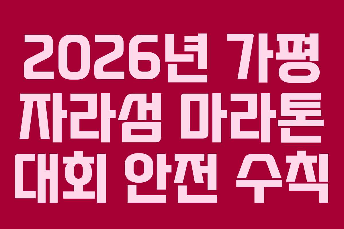 2026년 가평 자라섬 마라톤 대회 안전 수칙