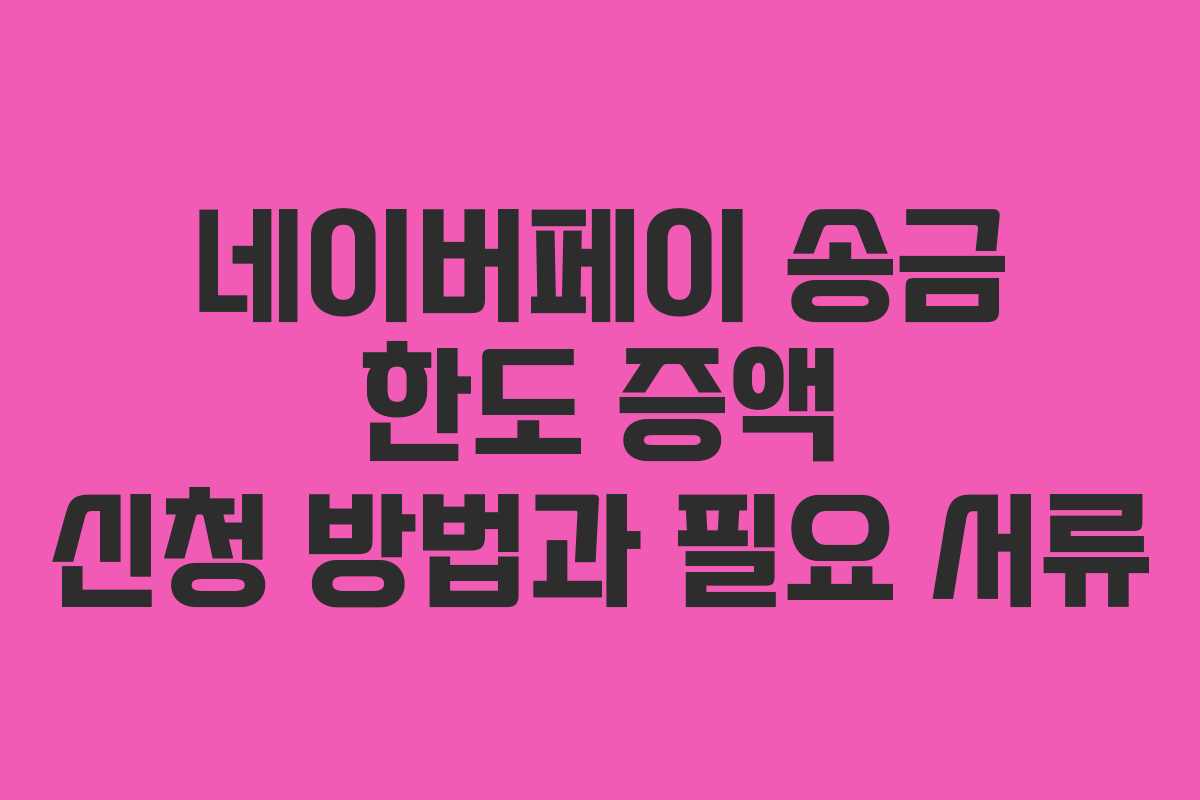 네이버페이 송금 한도 증액 신청 방법과 필요 서류