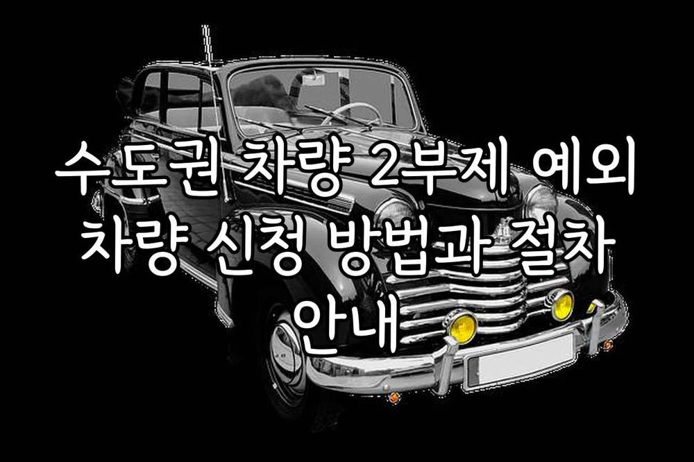 수도권 차량 2부제 예외 차량 신청 방법과 절차 안내