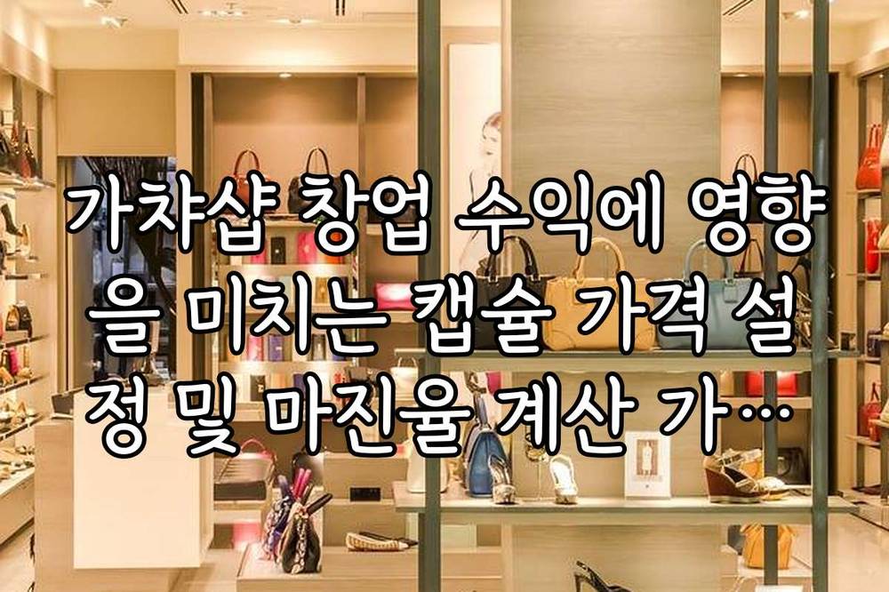 가챠샵 창업 수익에 영향을 미치는 캡슐 가격 설정 및 마진율 계산 가이드