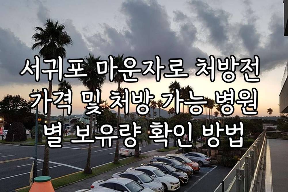 서귀포 마운자로 처방전 가격 및 처방 가능 병원별 보유량 확인 방법