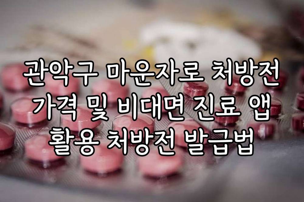 관악구 마운자로 처방전 가격 및 비대면 진료 앱 활용 처방전 발급법